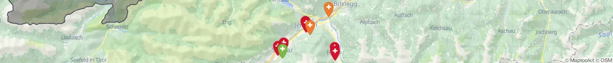Kartenansicht für Apotheken-Notdienste in der Nähe von Jenbach (Schwaz, Tirol)